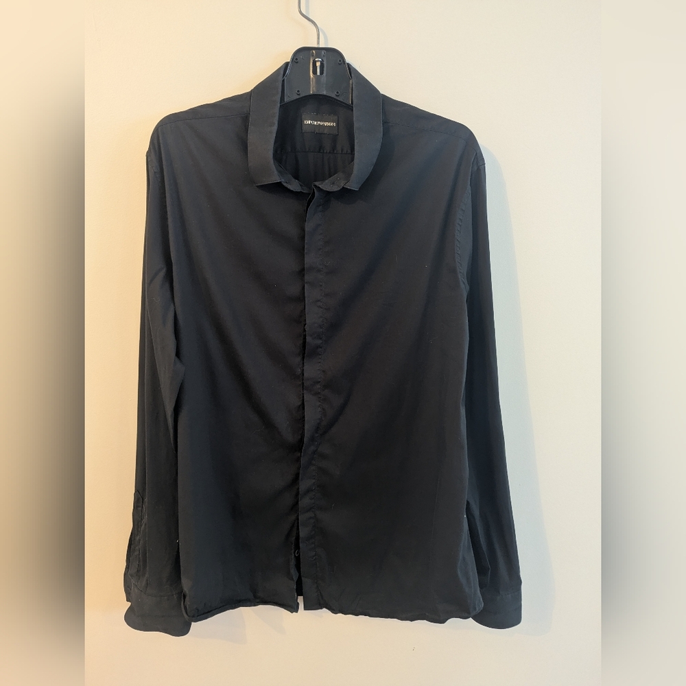 Emporio Armani Black Lightweight Shirt Jacket